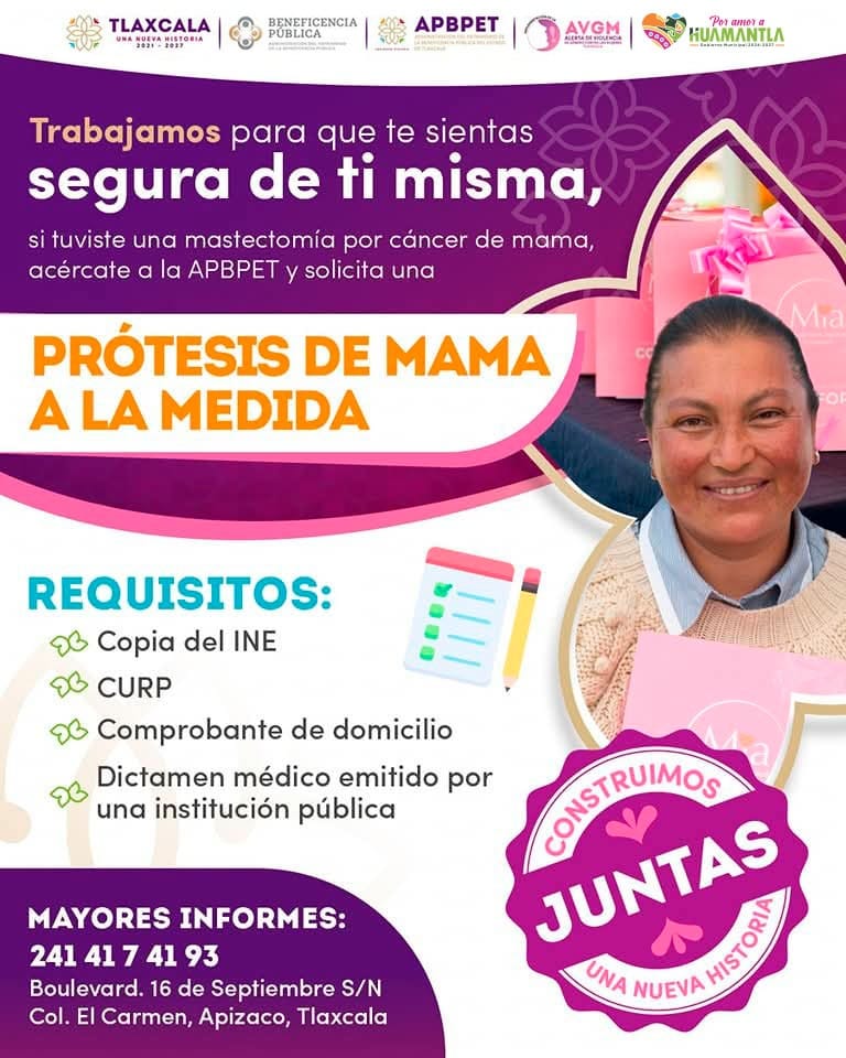 Con prótesis gratuitas de mama, gobierno de Huamantla y Beneficencia Pública transforman vidas de mujeres mastectomizadas